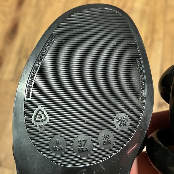 Melissa Jeremy Scott inflatable rubber black sandals size 8 39 goth Barbie - Picture 8 of 9